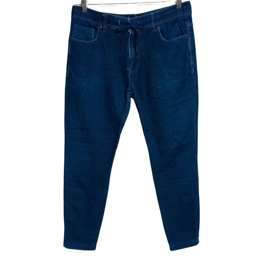 Brooklyn Calling NYC Women Size 32 Blue Drawstring Jeans Athleisure sweat jeans